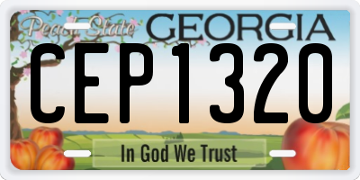 GA license plate CEP1320
