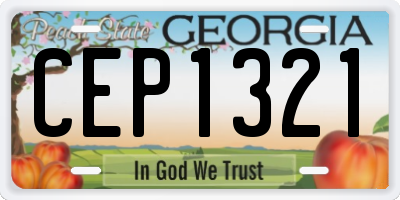 GA license plate CEP1321