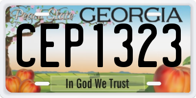 GA license plate CEP1323