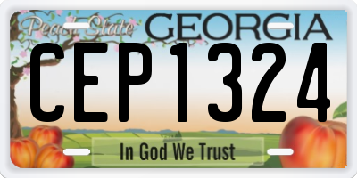 GA license plate CEP1324