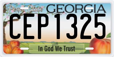 GA license plate CEP1325