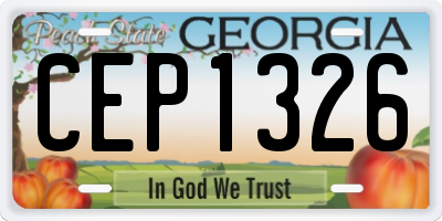GA license plate CEP1326