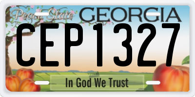 GA license plate CEP1327