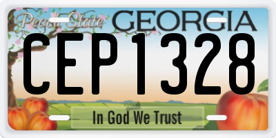GA license plate CEP1328