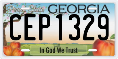GA license plate CEP1329