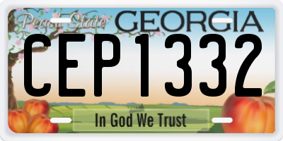 GA license plate CEP1332