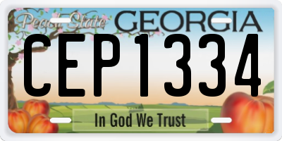 GA license plate CEP1334
