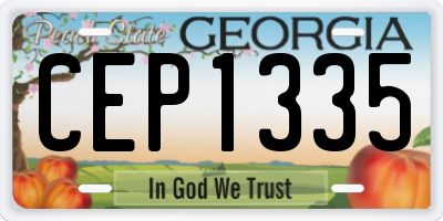 GA license plate CEP1335