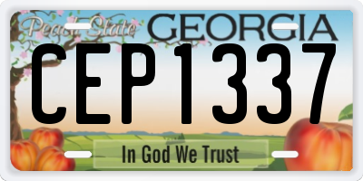 GA license plate CEP1337