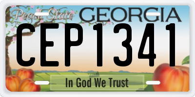 GA license plate CEP1341