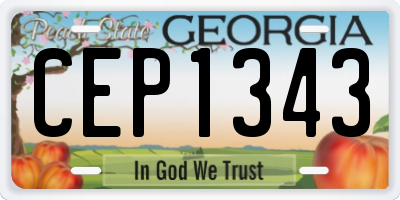 GA license plate CEP1343