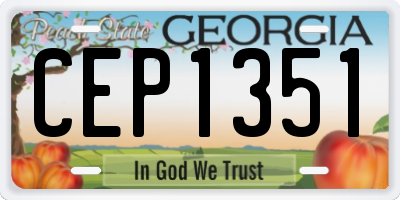 GA license plate CEP1351