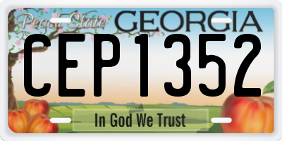 GA license plate CEP1352