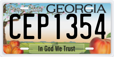 GA license plate CEP1354
