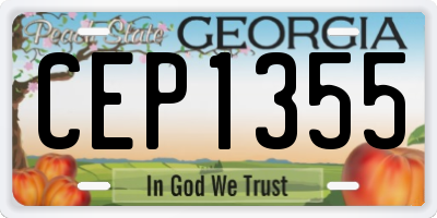 GA license plate CEP1355