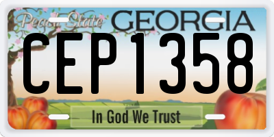 GA license plate CEP1358