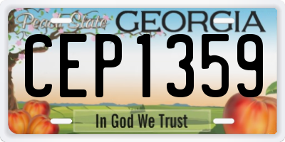 GA license plate CEP1359