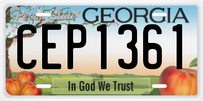 GA license plate CEP1361