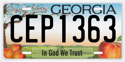 GA license plate CEP1363