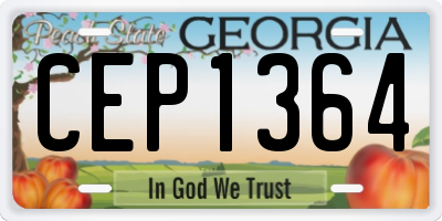 GA license plate CEP1364