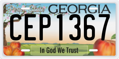 GA license plate CEP1367