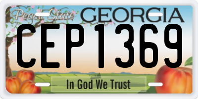 GA license plate CEP1369