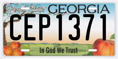GA license plate CEP1371