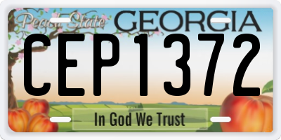 GA license plate CEP1372