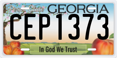GA license plate CEP1373