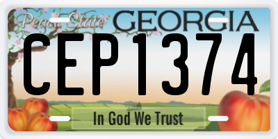 GA license plate CEP1374