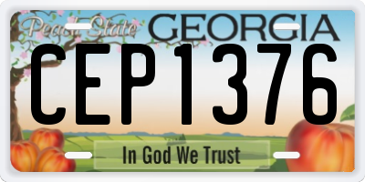 GA license plate CEP1376