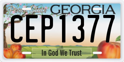 GA license plate CEP1377