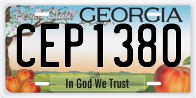 GA license plate CEP1380