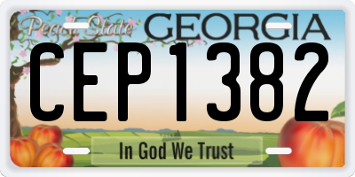 GA license plate CEP1382