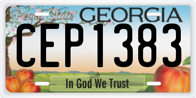GA license plate CEP1383