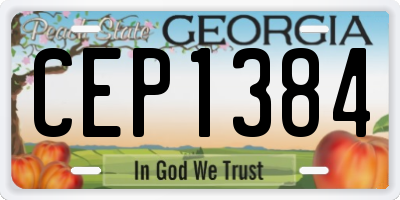 GA license plate CEP1384