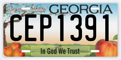 GA license plate CEP1391