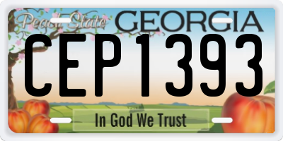GA license plate CEP1393
