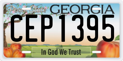 GA license plate CEP1395