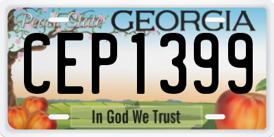 GA license plate CEP1399