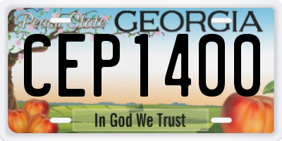 GA license plate CEP1400