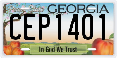 GA license plate CEP1401