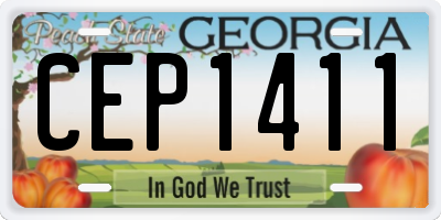 GA license plate CEP1411