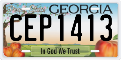 GA license plate CEP1413
