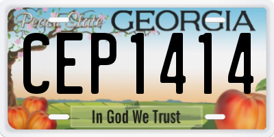 GA license plate CEP1414