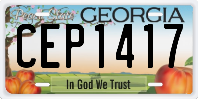 GA license plate CEP1417