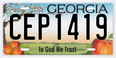 GA license plate CEP1419