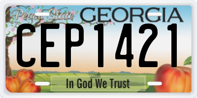 GA license plate CEP1421