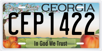 GA license plate CEP1422