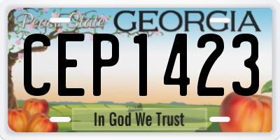 GA license plate CEP1423